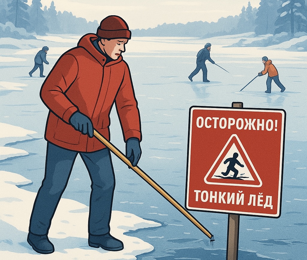 Правила поведения и меры безопасности на водоемах с наступлением зимнего периода!.